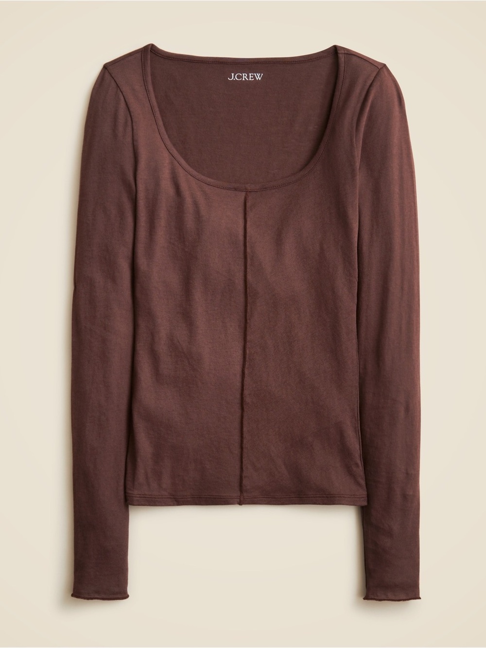 J. Crew Tissue crepe long-sleeve scoopneck T-shirt